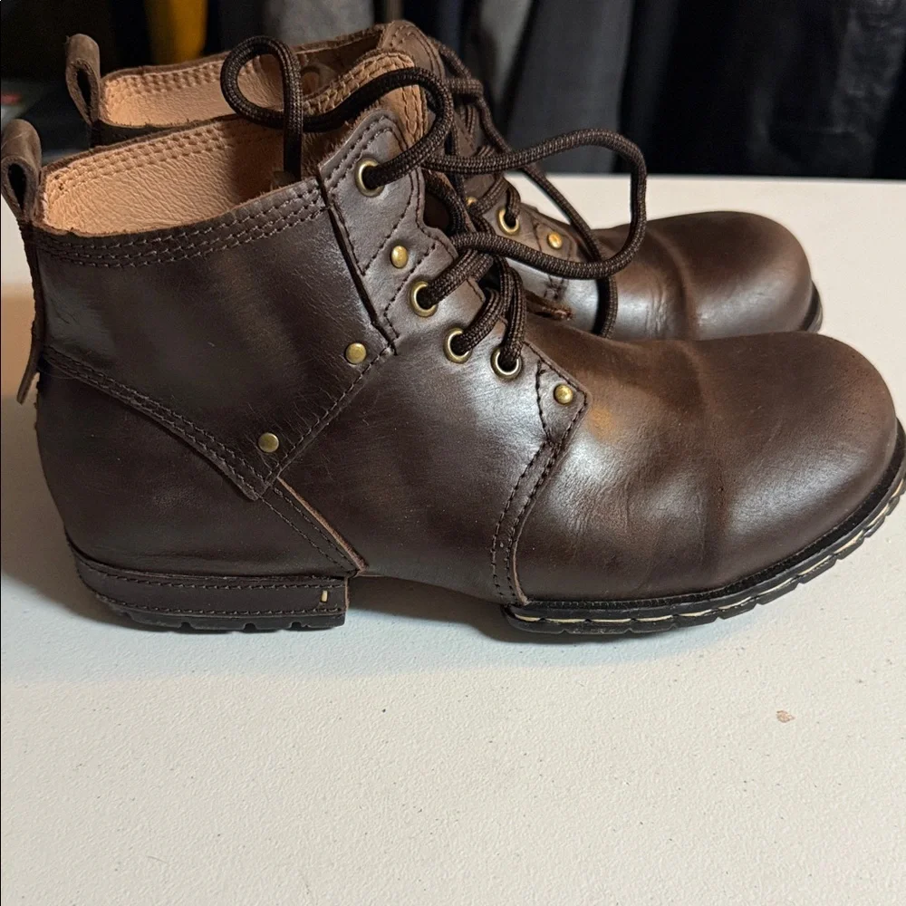 Osstone Moto Boots Brown Leather Size 8